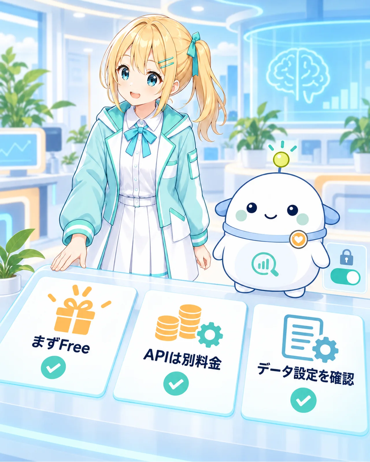 無料版から始め上限、API別料金、データ設定を確認する三つのチェック項目