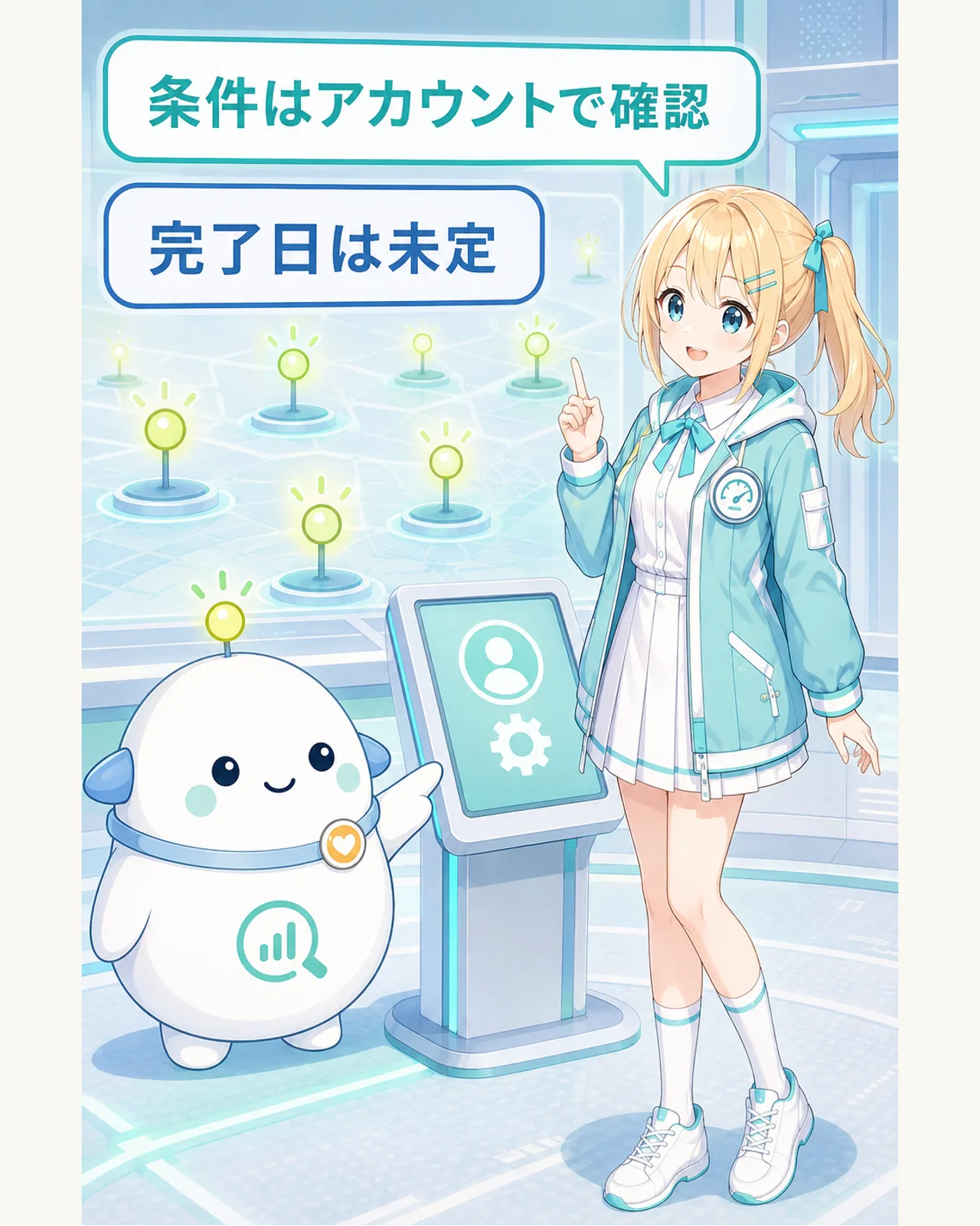 条件はアカウントで確認し、全対象者へのAstra提供完了日は未定であることを示す図
