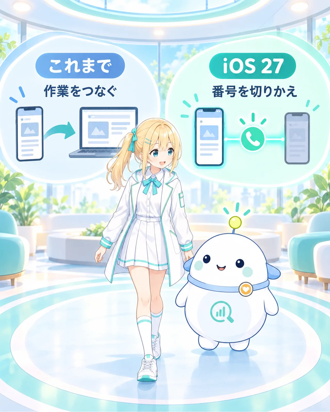 作業を引き継ぐ従来のHandoffと電話番号を切り替えるiPhone Handoffの比較