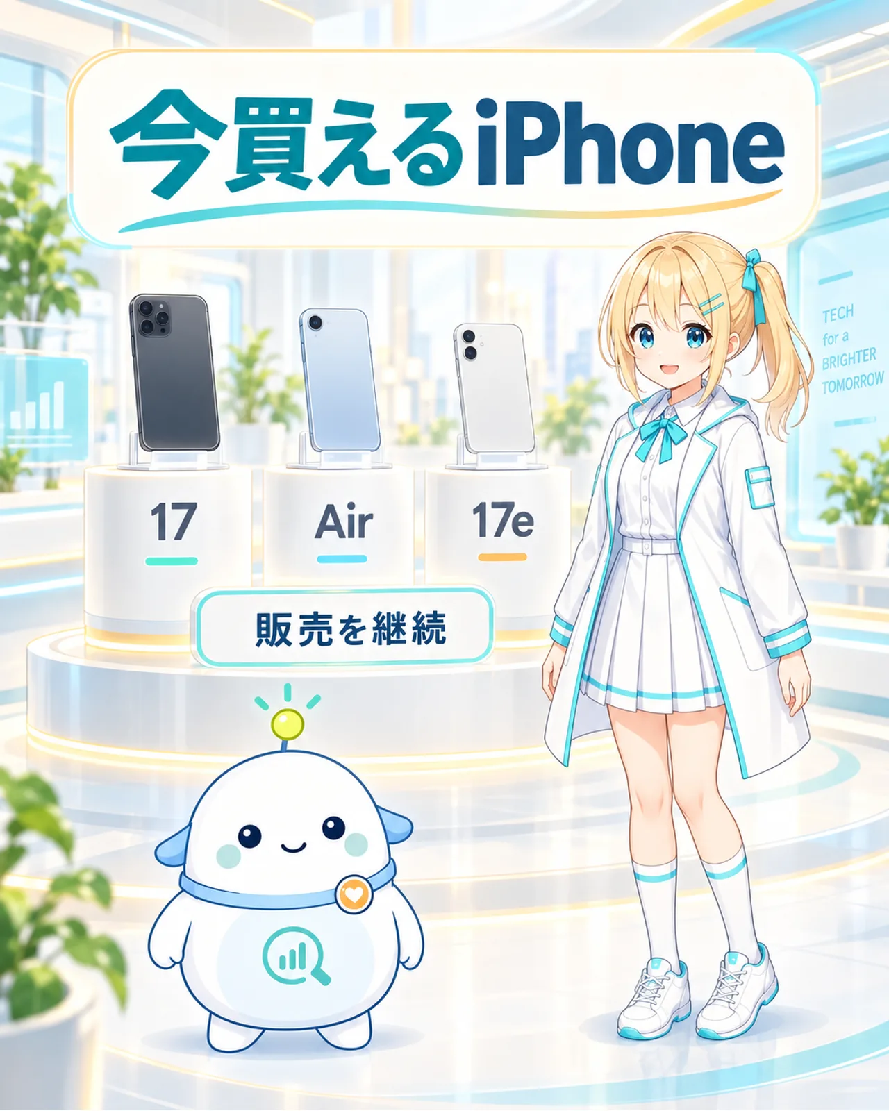 iPhone 17、Air、17eが販売を継続していることを示す図解