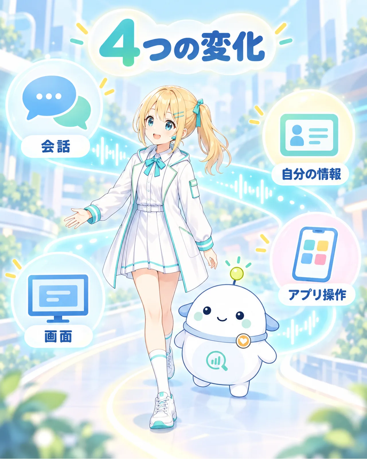 会話、自分の情報、画面、アプリ操作というSiri AIの4つの変化