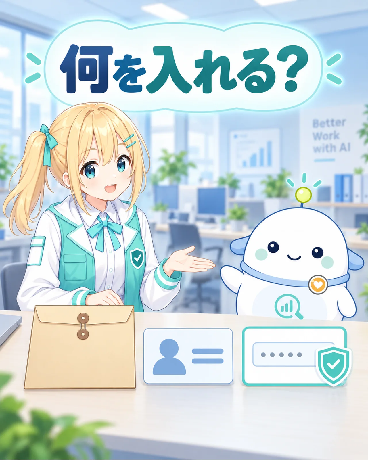 AIに渡す書類や個人情報を確かめる図