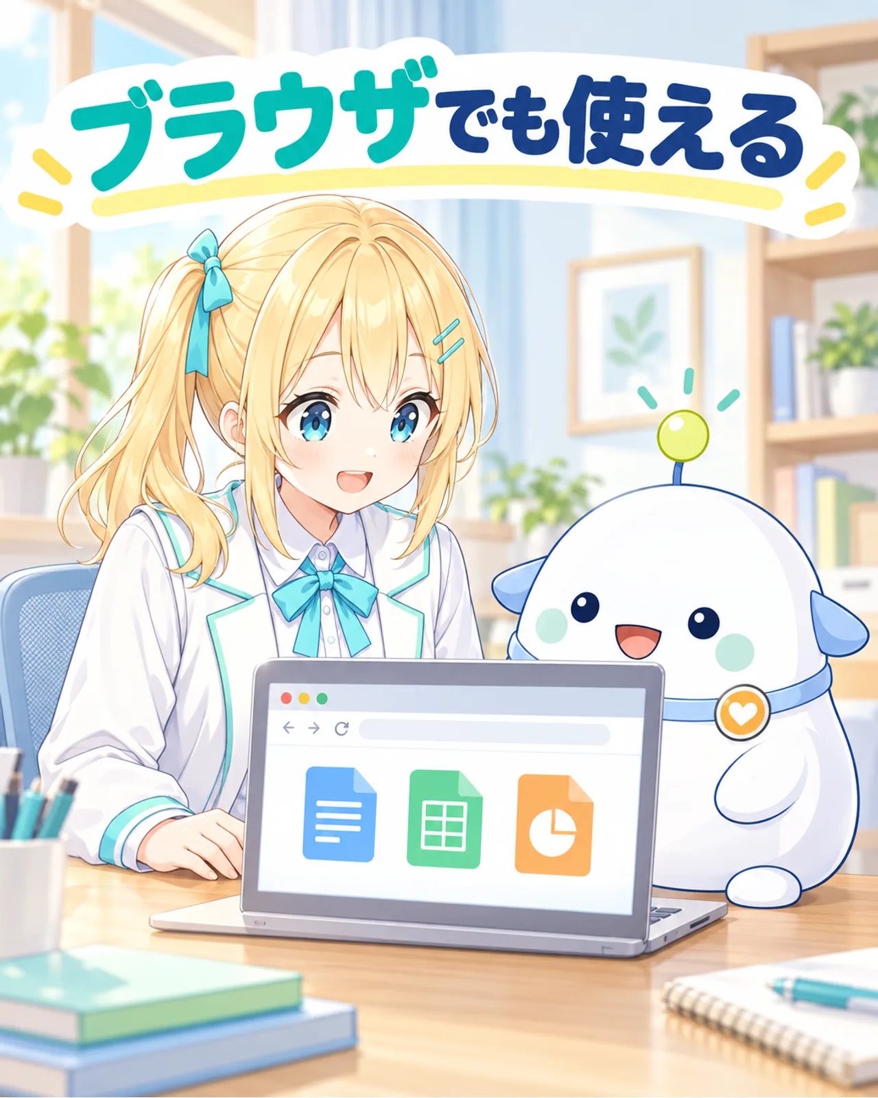 ブラウザの画面で3種類のファイルを見るひまりとらぼまる